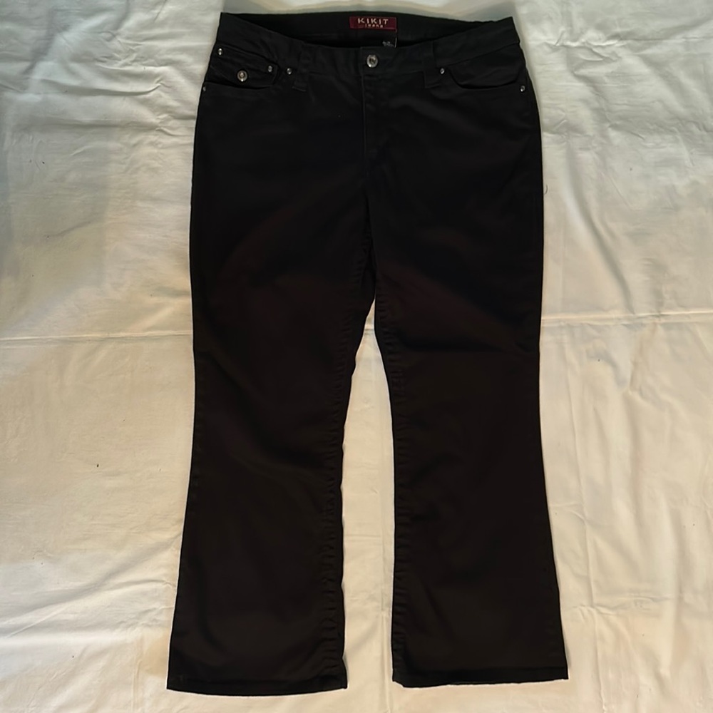 Kikit Jeans with Rhinestone Buttons & Studs 2 Back Pockets with Flaps & Buttons